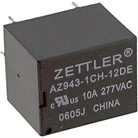 AZ943 Series 12 Volts (V) Nominal Coil Direct Current (DC) Voltage 15 Ampere (A) Miniature Printed Circuit Board (PCB) Relay AZ943 Series 12 Volts (V) Nominal Coil Direct Current (DC) Voltage 15 Ampere (A) Miniature Printed Circuit Board (PCB) Relay